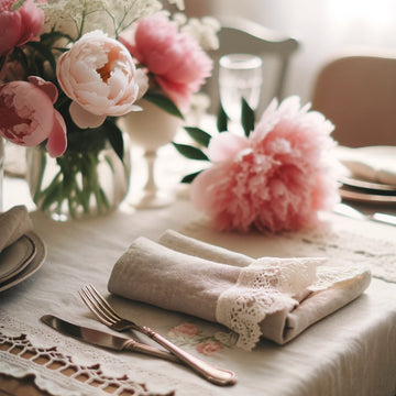 Soft, Feminine Linen Tablecloths for a Special Mother's Day Brunch