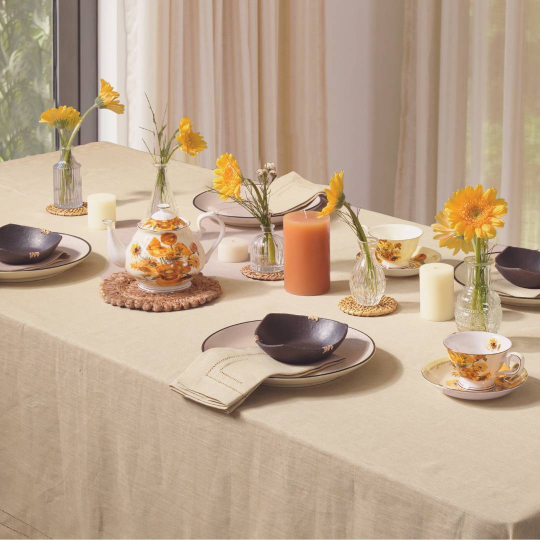 100% Linen Rectangular Hemstitched Tablecloths