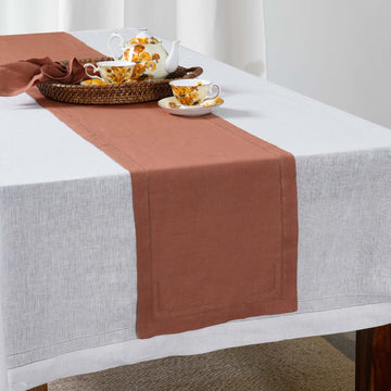 100% Linen Hemstitched Table Runners