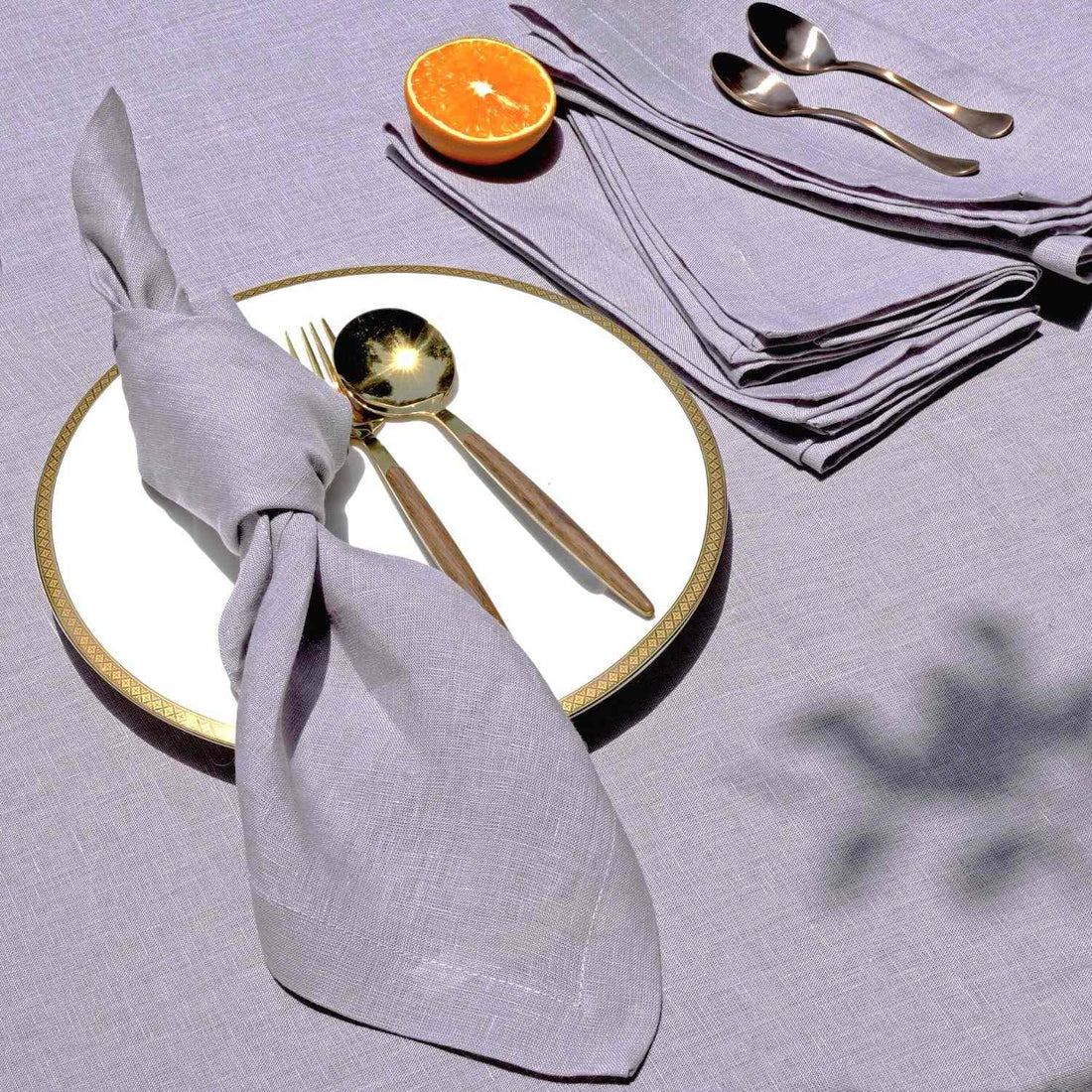 Lavender 100% Linen Plain Napkins