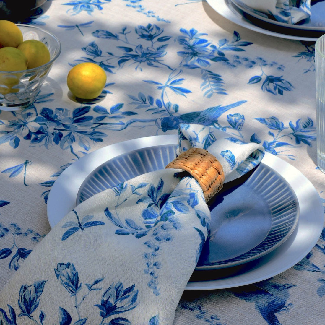 French Toile 100% Linen Napkins