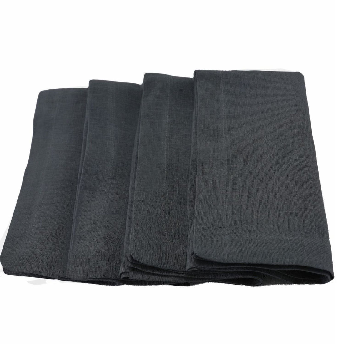 Charcoal Gray 100% Linen Plain Napkins